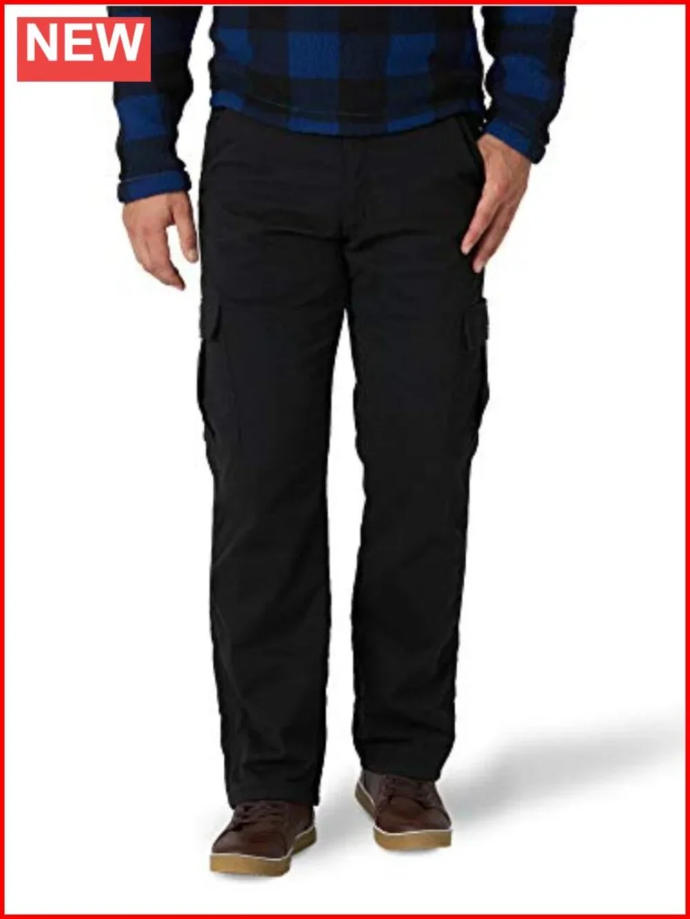 Fleece Lined Cargo Pants Relaxed Fit with 6 Pockets